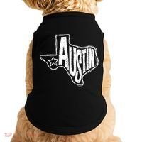 Austin Texas State Retro Outline Map Doggie Tank thumb 0