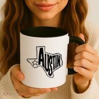 Austin Texas State Retro Outline Map Coffee Mug thumb 3
