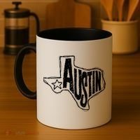 Austin Texas State Retro Outline Map Coffee Mug thumb 4