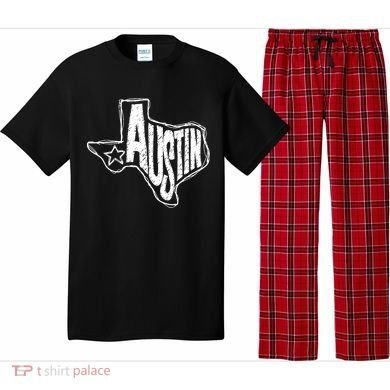 Austin Texas State Retro Outline Map Pajama Set