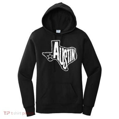 Austin Texas State Retro Outline Map Women's Hoodie