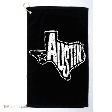 Austin Texas State Retro Outline Map Golf Towel