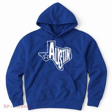 Austin Texas State Retro Outline Map Hoodie