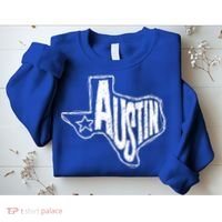 Austin Texas State Retro Outline Map Sweatshirt thumb 2