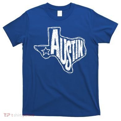 Austin Texas State Retro Outline Map T-Shirt