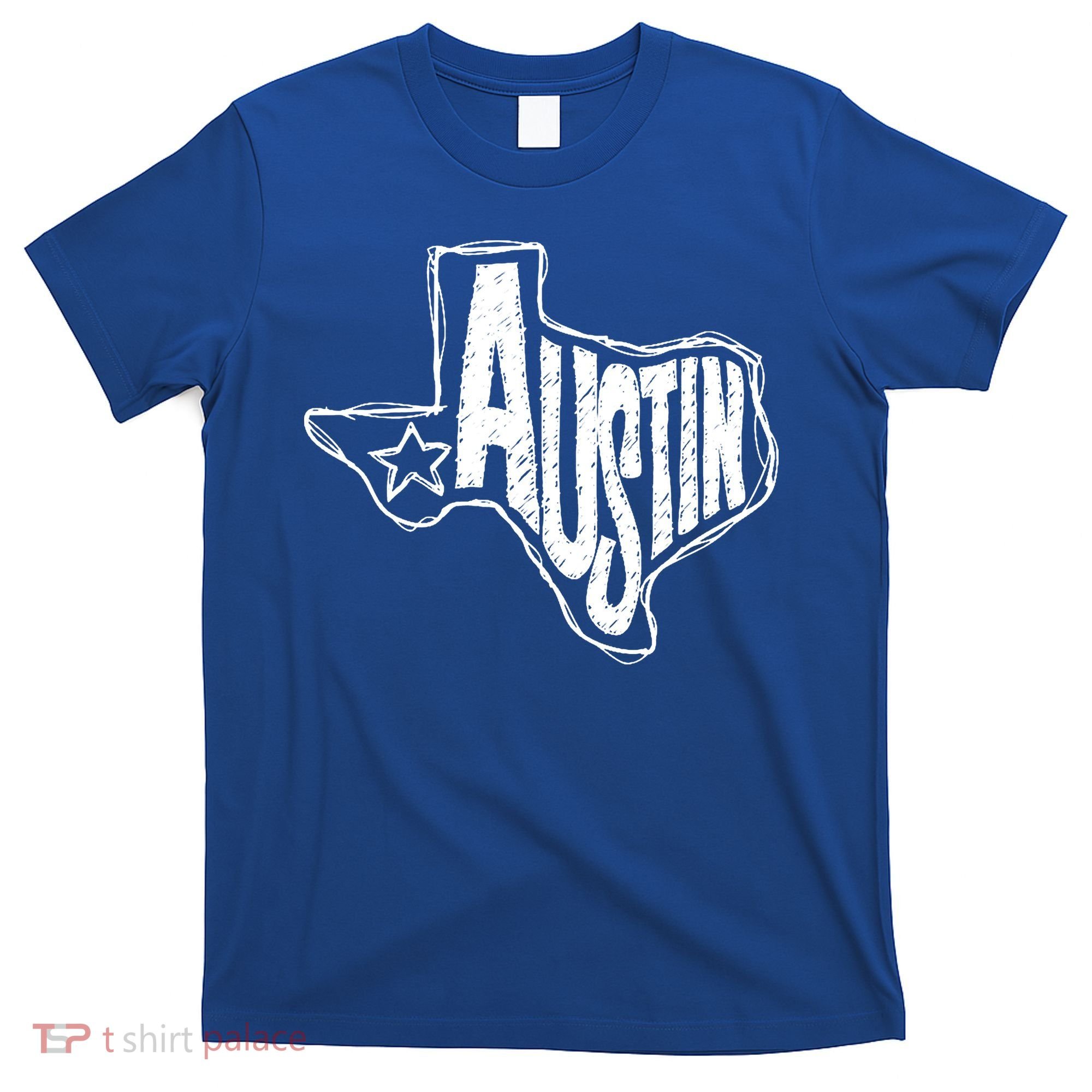 Austin Texas State Retro Outline Map T-Shirt