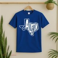 Austin Texas State Retro Outline Map T-Shirt thumb 2