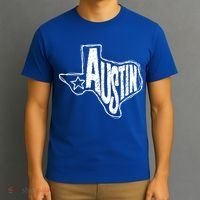 Austin Texas State Retro Outline Map T-Shirt thumb 3
