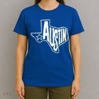 Austin Texas State Retro Outline Map T-Shirt thumb 4