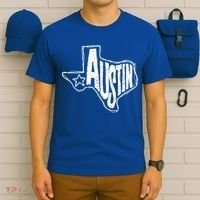 Austin Texas State Retro Outline Map T-Shirt thumb 6