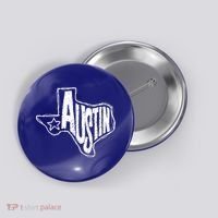 Austin Texas State Retro Outline Map Button thumb 0