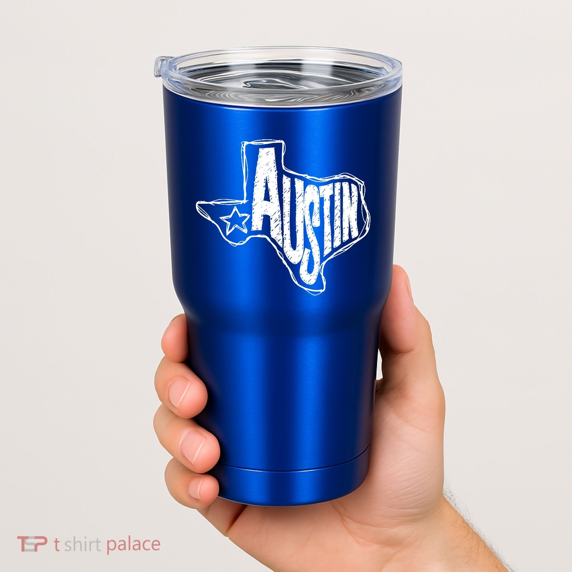 Austin Texas State Retro Outline Map Tumbler