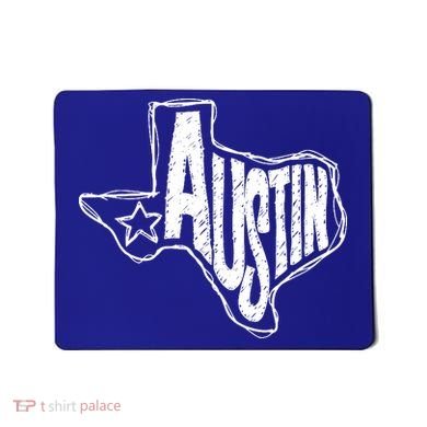 Austin Texas State Retro Outline Map Mousepad