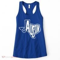 Austin Texas State Retro Outline Map Women's Tank Top thumb 0