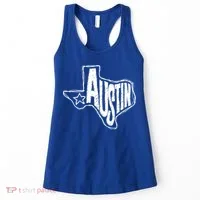 Austin Texas State Retro Outline Map Women's Tank Top thumb 0