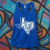 Austin Texas State Retro Outline Map Women's Tank Top thumb 3