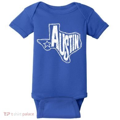 Austin Texas State Retro Outline Map Baby Bodysuit