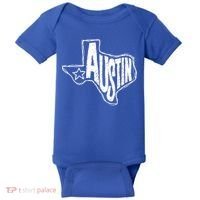 Austin Texas State Retro Outline Map Baby Bodysuit thumb 0