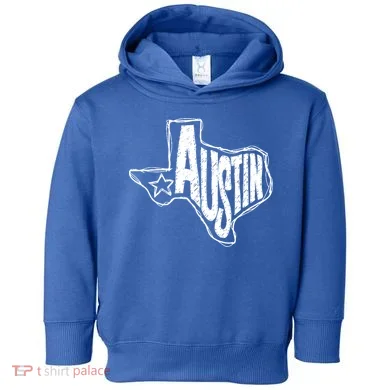 Austin Texas State Retro Outline Map Toddler Hoodie