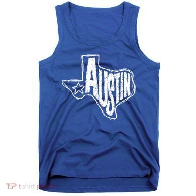 Austin Texas State Retro Outline Map Tank Top
