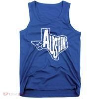 Austin Texas State Retro Outline Map Tank Top thumb 0