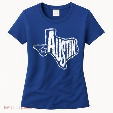 Austin Texas State Retro Outline Map Women's T-Shirt