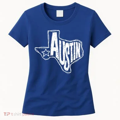 Austin Texas State Retro Outline Map Women's T-Shirt