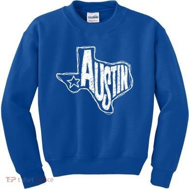 Austin Texas State Retro Outline Map Kids Sweatshirt