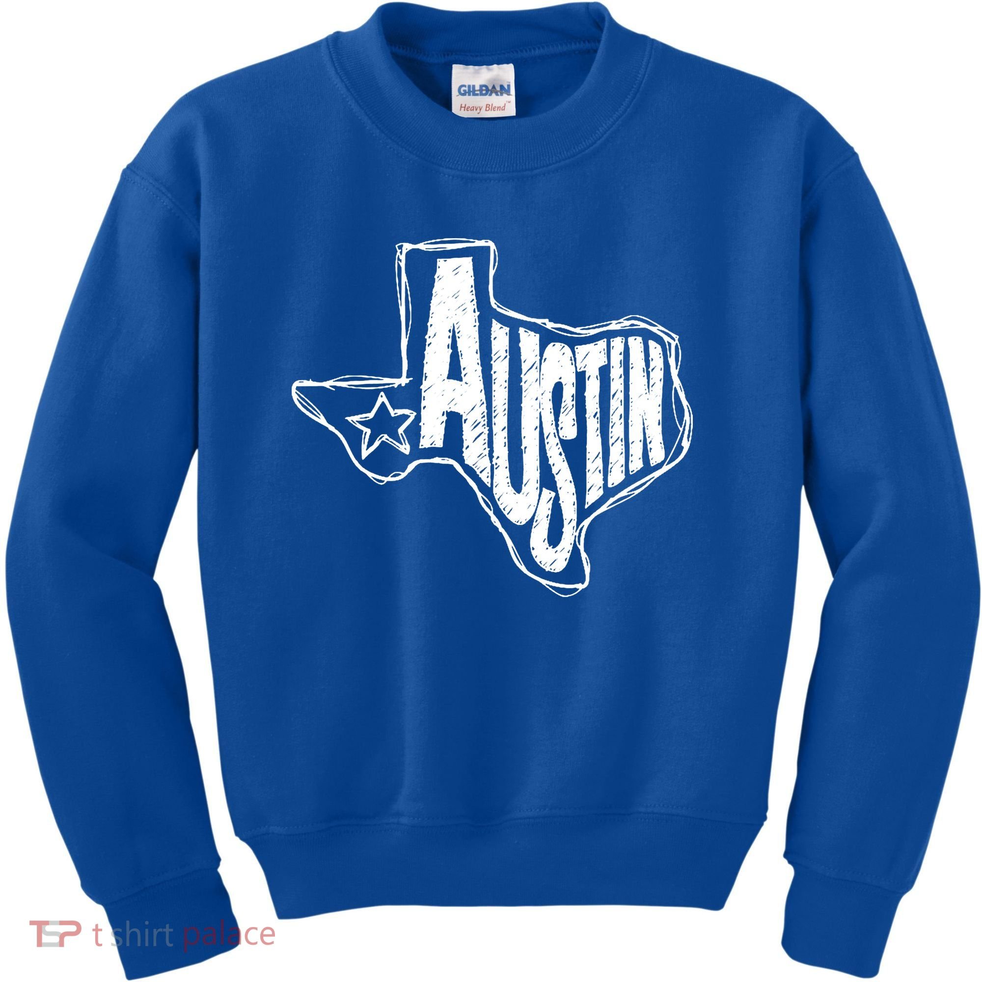 Austin Texas State Retro Outline Map Kids Sweatshirt