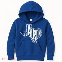 Austin Texas State Retro Outline Map Kids Hoodie thumb 0