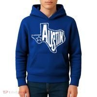 Austin Texas State Retro Outline Map Kids Hoodie thumb 4