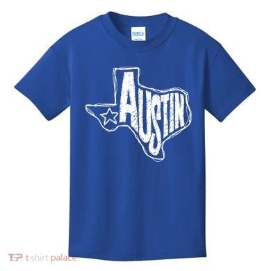 Austin Texas State Retro Outline Map Kids T-Shirt