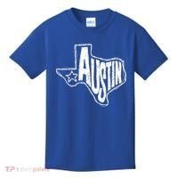 Austin Texas State Retro Outline Map Kids T-Shirt thumb 0