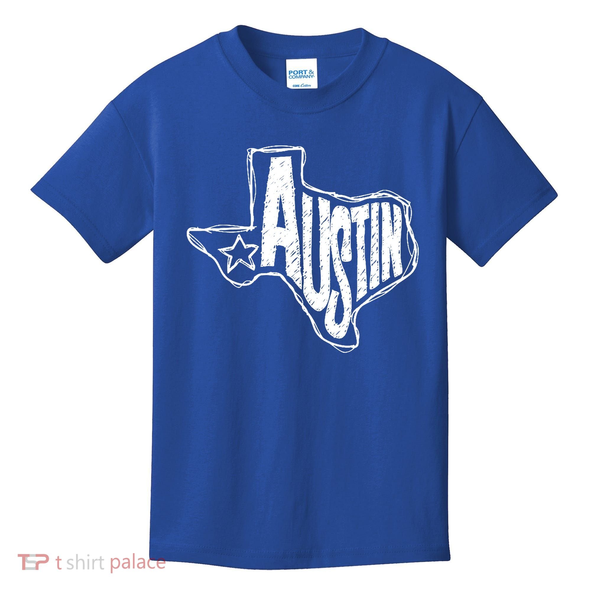 Austin Texas State Retro Outline Map Kids T-Shirt
