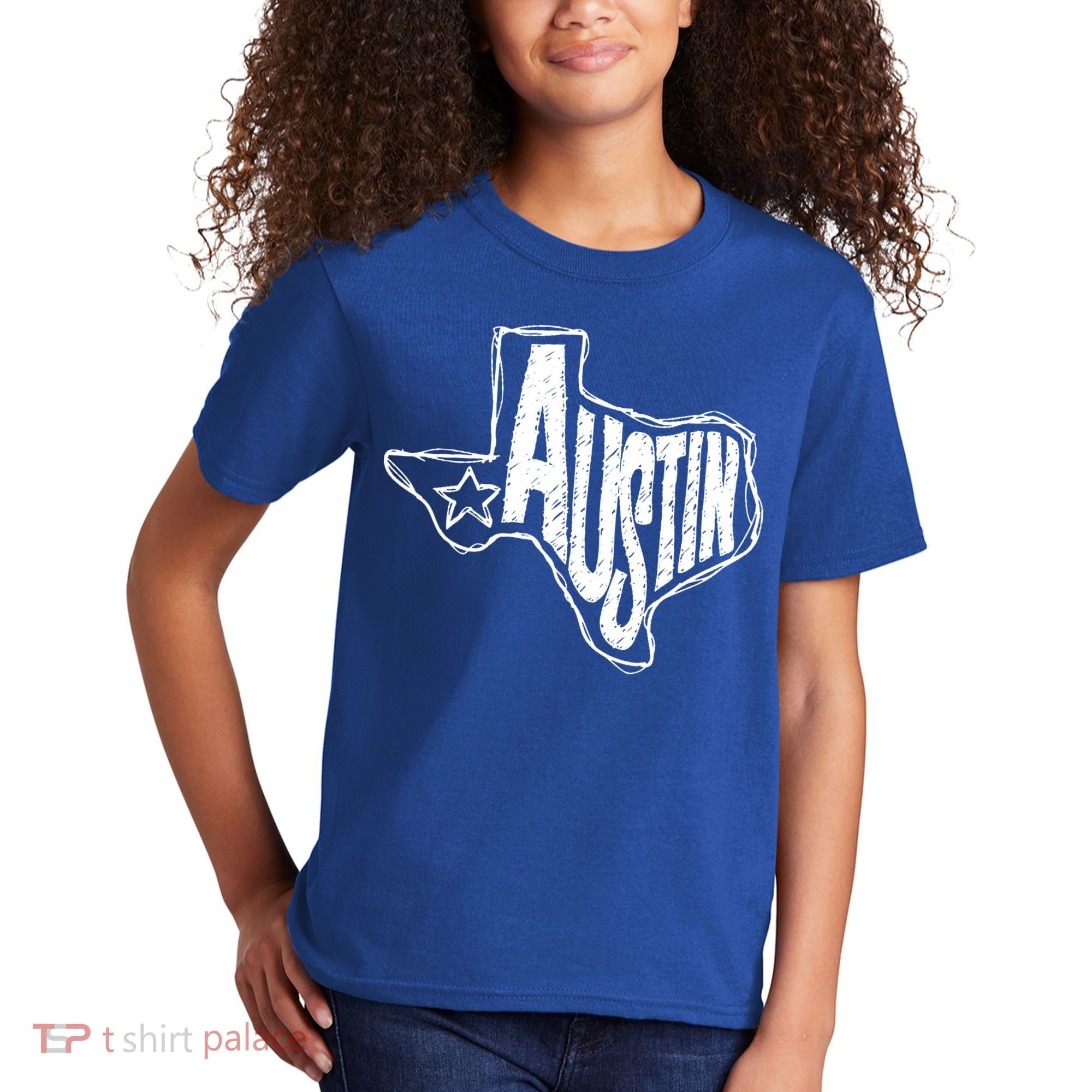 Austin Texas State Retro Outline Map Kids T-Shirt