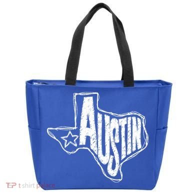 Austin Texas State Retro Outline Map Tote Bag