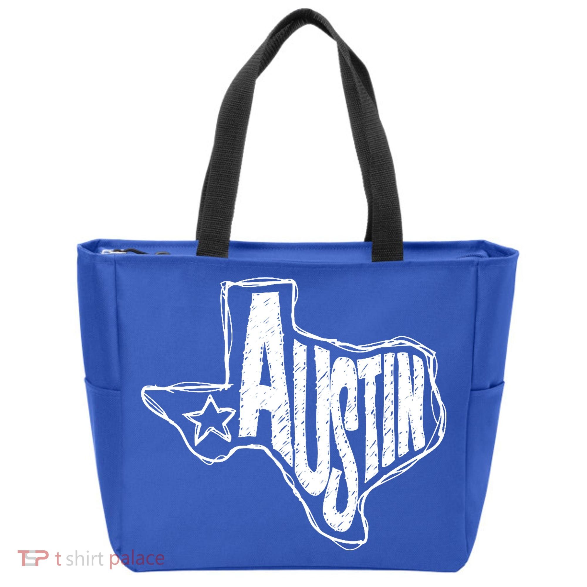 Austin Texas State Retro Outline Map Tote Bag
