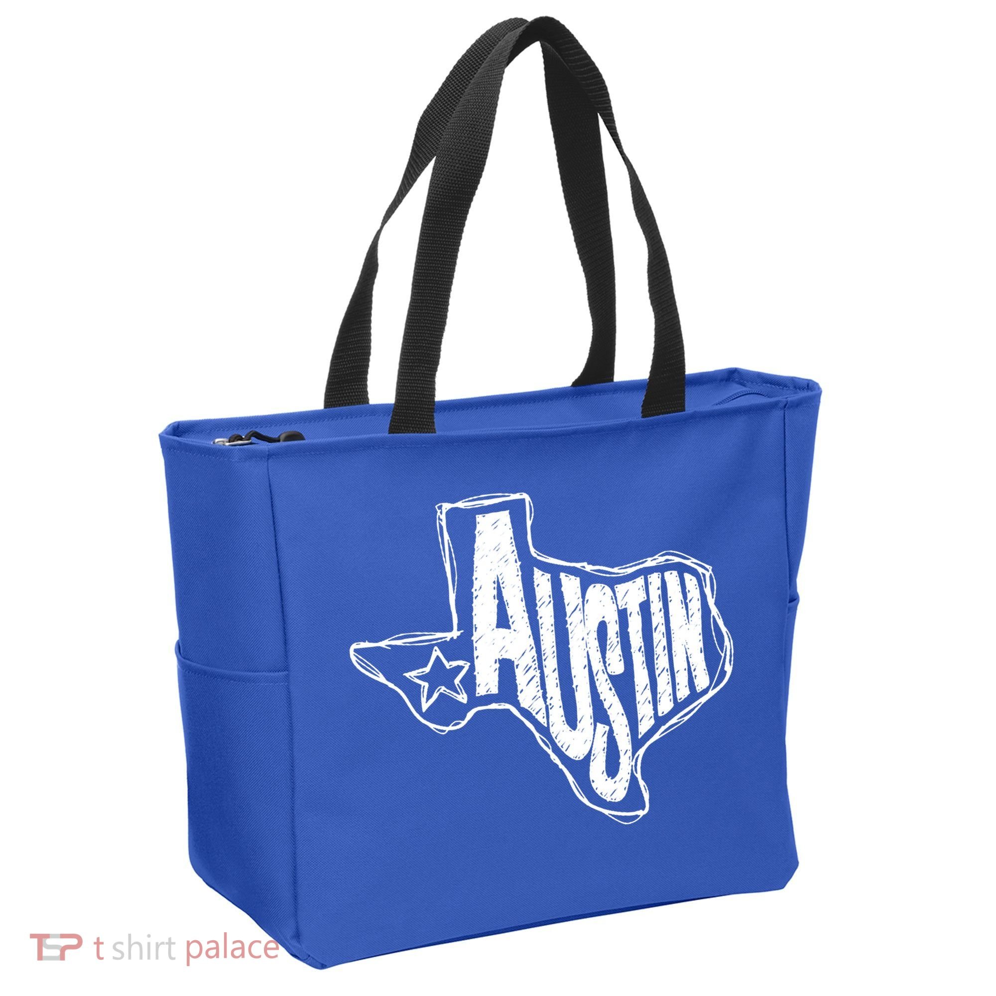 Austin Texas State Retro Outline Map Tote Bag