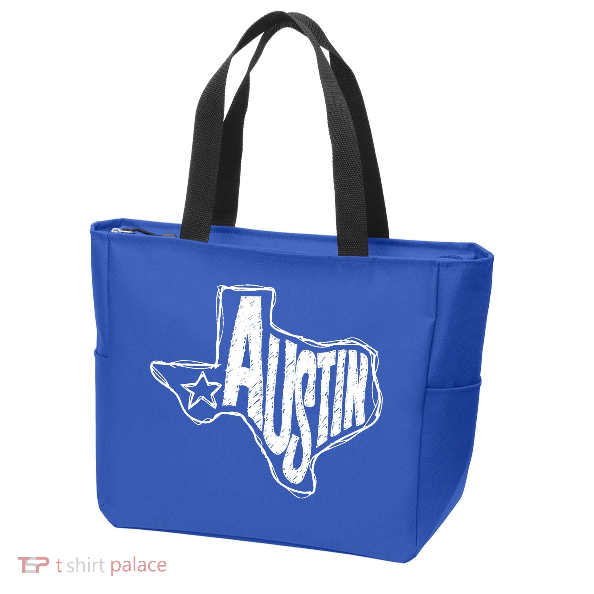 Austin Texas State Retro Outline Map Tote Bag