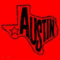 Austin Texas State Retro Outline Map Santa Hat thumb 1