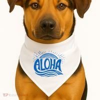Aloha Tropical Surfer USA-Made Doggie Bandana thumb 1