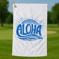 Aloha Tropical Surfer Golf Towel thumb 1