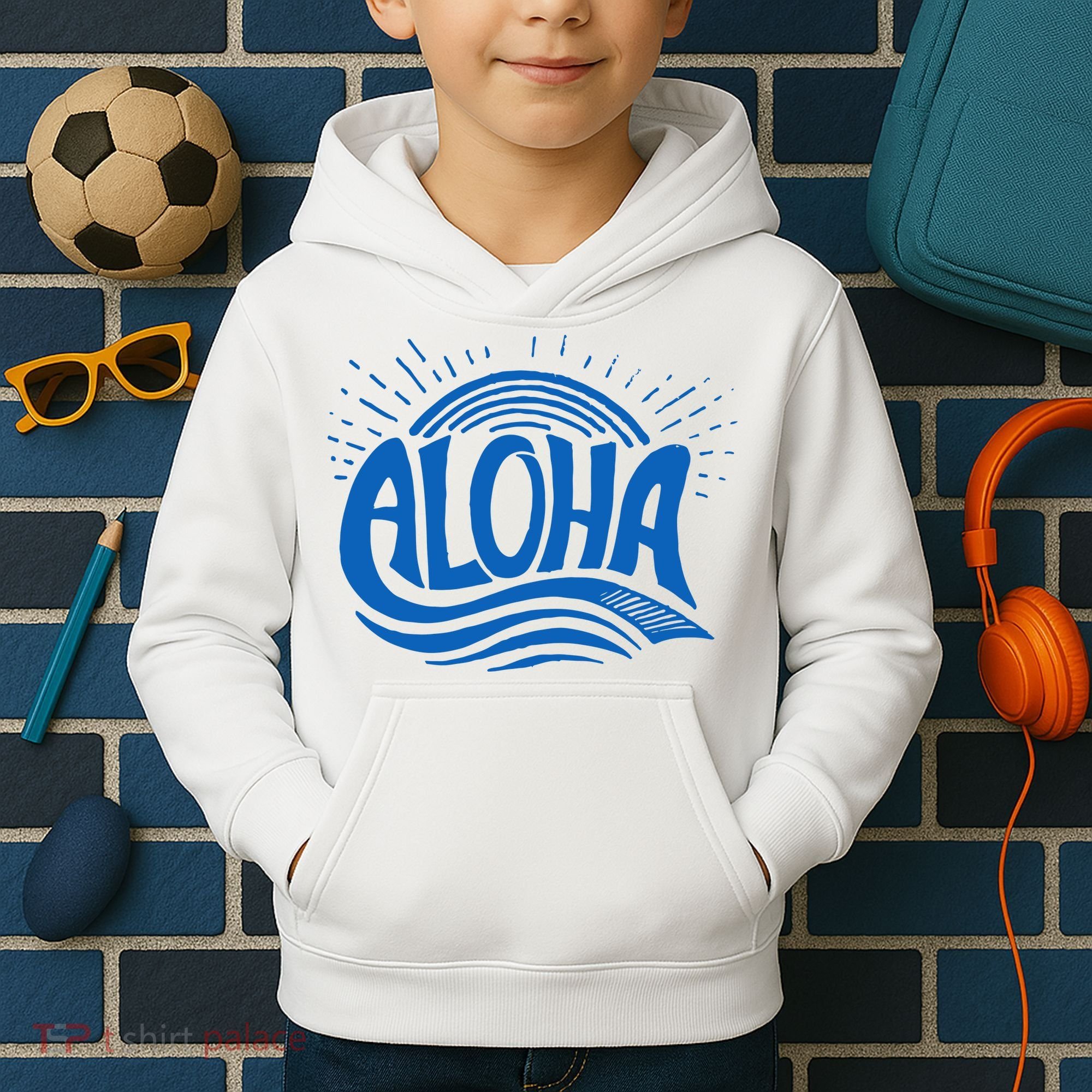 Aloha Tropical Surfer Kids Hoodie