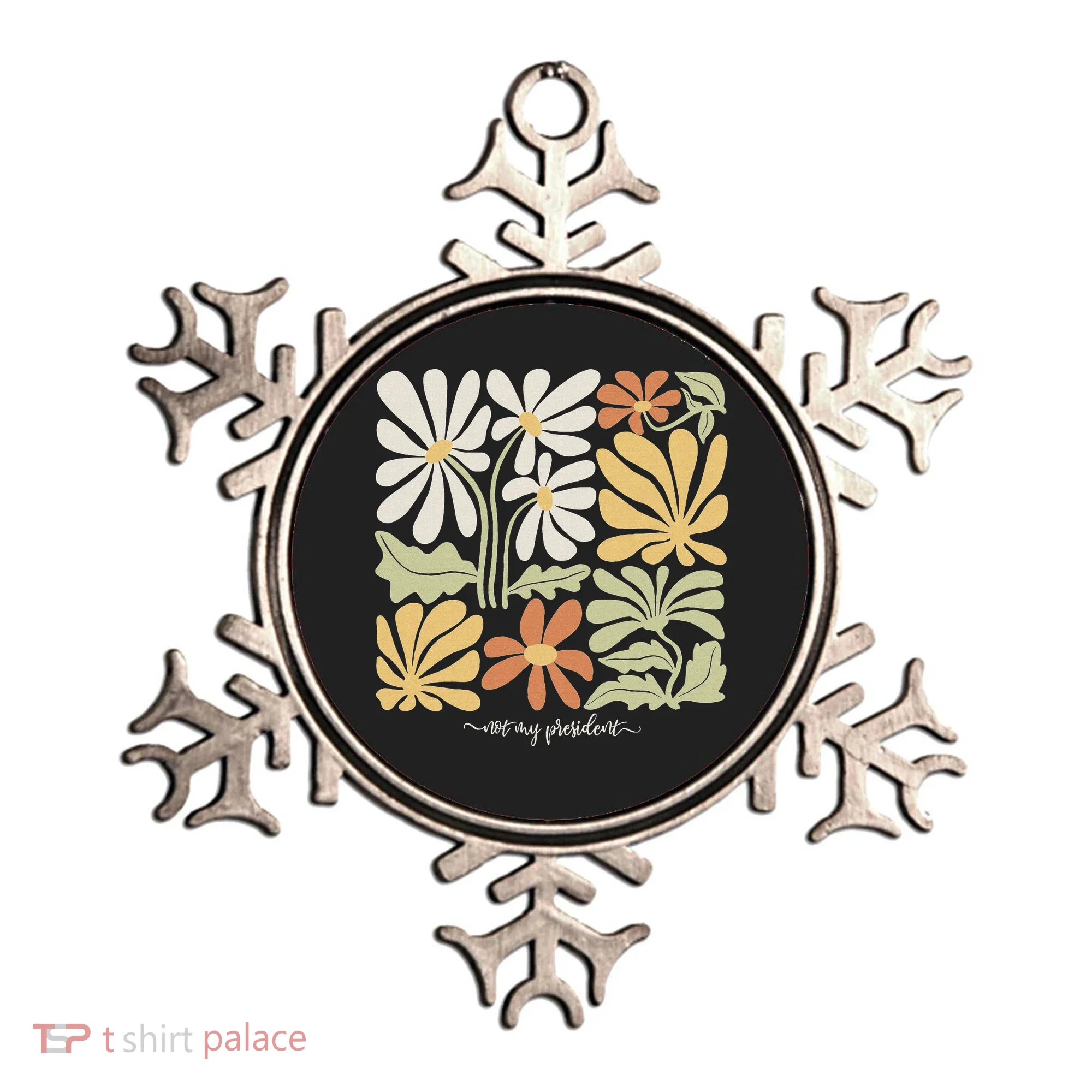 Anti Trump Subtle Not My President Flowers Ornament
