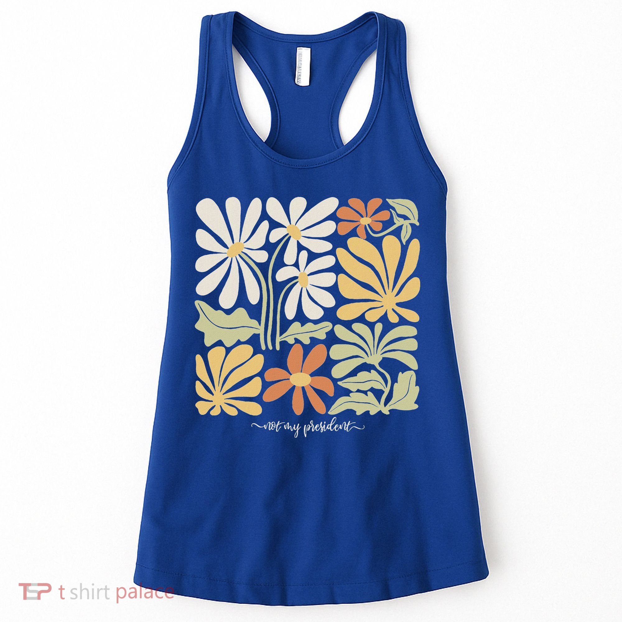 Anti Trump Subtle Not My President Flowers Women's Tank Top