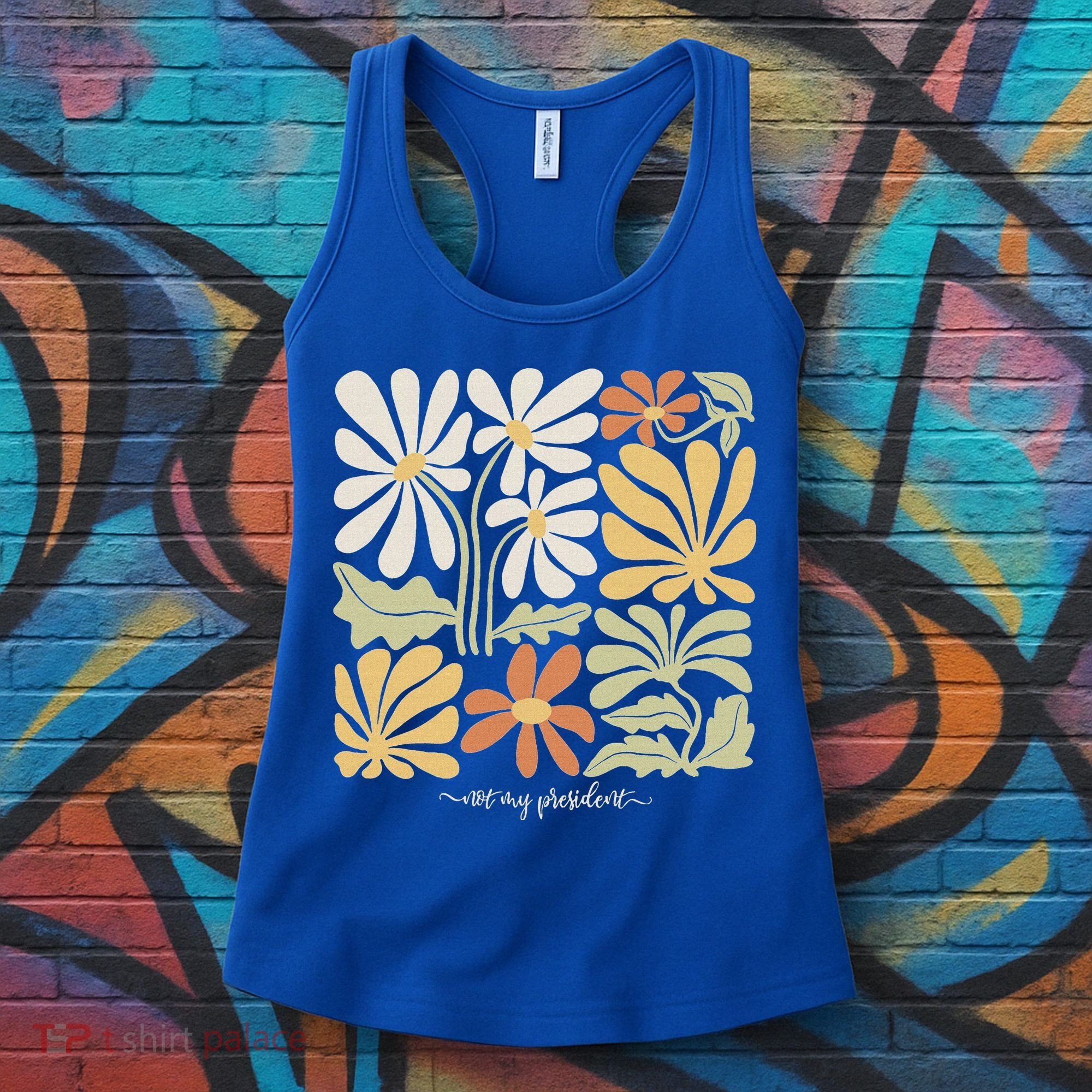 Anti Trump Subtle Not My President Flowers Women's Tank Top