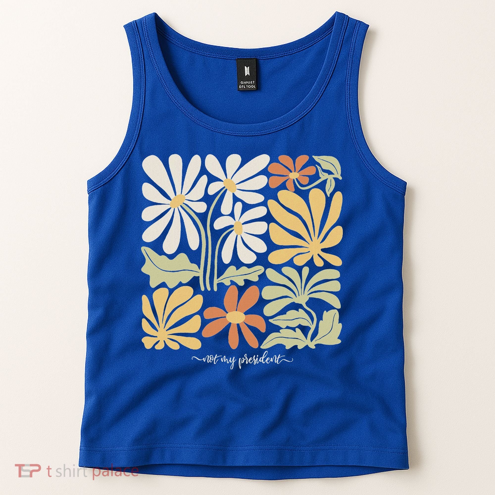 Anti Trump Subtle Not My President Flowers Tank Top