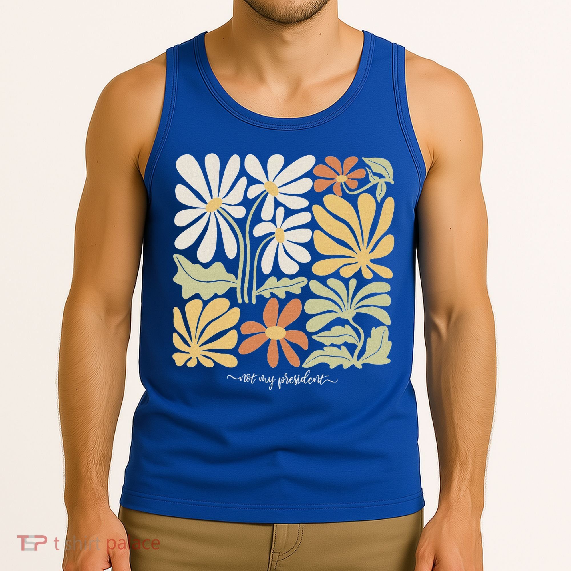Anti Trump Subtle Not My President Flowers Tank Top