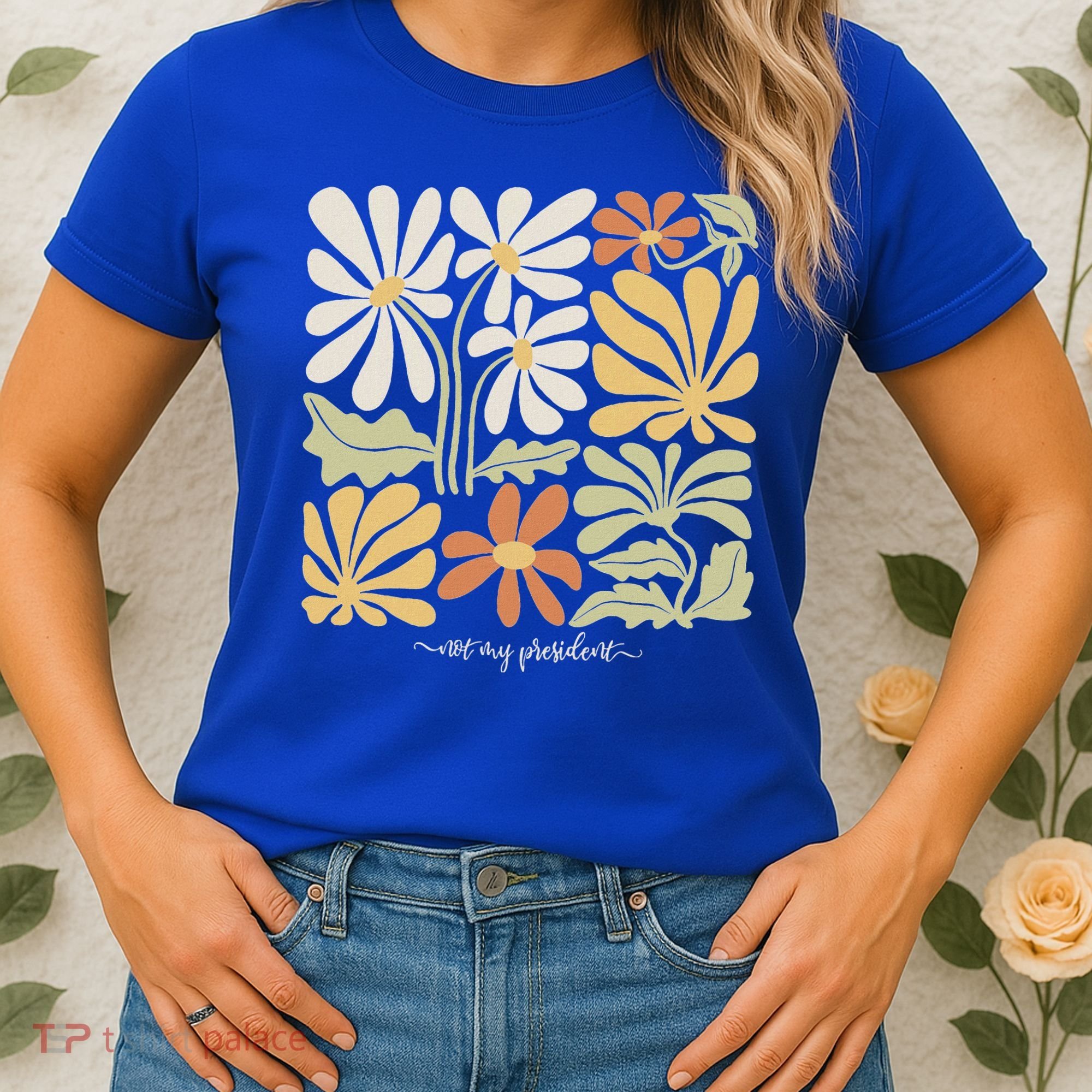 Anti Trump Subtle Not My President Flowers Women's T-Shirt