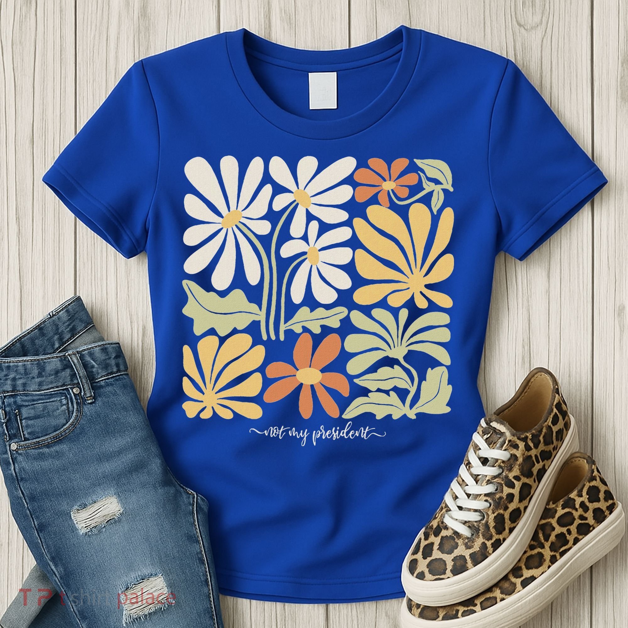 Anti Trump Subtle Not My President Flowers Women's T-Shirt
